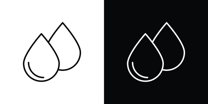 Tear drop icon with Editable stroke. Pixel perfect.