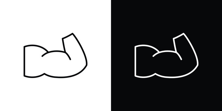 Strong arm icon with Editable stroke. Pixel perfect.