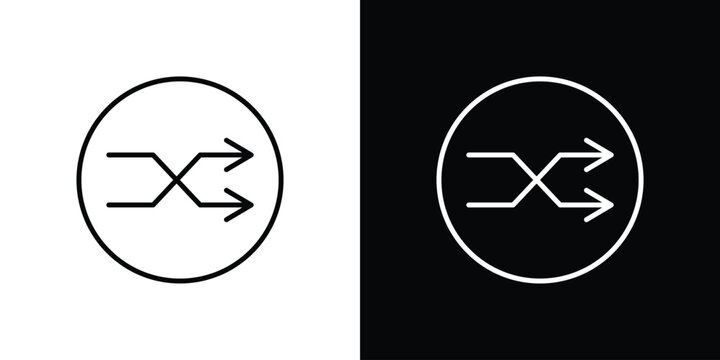 Shuffle icon with Editable stroke. Pixel perfect.