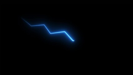 Glowing neon business graph rising arrow icon isolated .increasing arrow. video animation red and white icon arrow down trend concept, 4k video. - Powered by Adobe