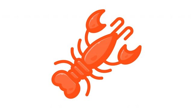 animated lobster icon. Perfect for food, allergy, allergen, health, egg, fish, peanut, nutrition, drink, gluten, seafood, allergic, reaction, disease, allergens, ingredient, medicine and immune