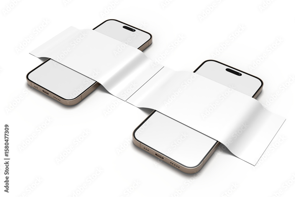 Canvas Prints 3d smartphone and social media 2 items carousel feed post mockup isolated on background. social fram