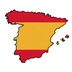 Obraz premium map of spain with flag of spain on white background