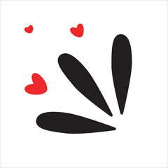 Exploding Hearts Love Burst Exclamation Sign Graphic