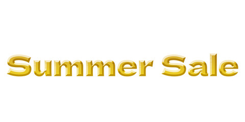 3d golden summer sale text