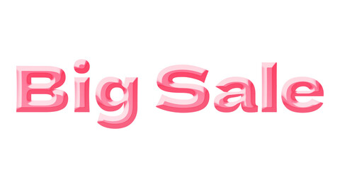 3D big sale letters Strawberry Cream color
