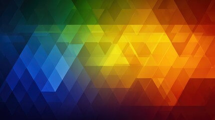 Vibrant geometric pattern featuring overlapping triangles in a smooth gradient from blue to red, creating a dynamic and colorful abstract background
