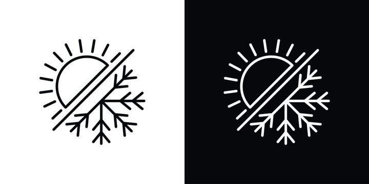 Hot and cold icon with Editable stroke. Pixel perfect.