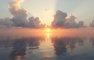 Beautiful Sunset Over the Sea