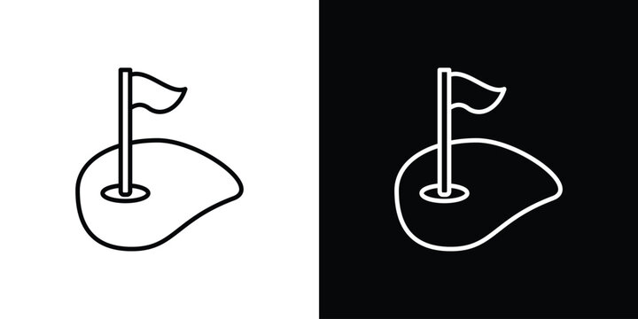 Golf yard icon with Editable stroke. Pixel perfect.