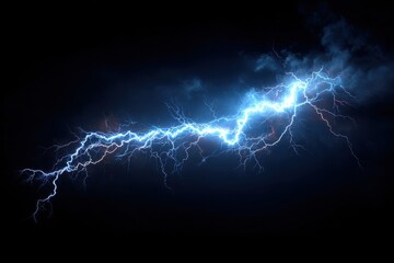 lightning thunder in the night sky background , lightning bolt. Lightning flash bolt or thunderbolt. Blue lightning or magic power blast storm. Thunder and lightning isolated on.