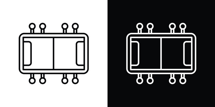 Foosball icon with Editable stroke. Pixel perfect.