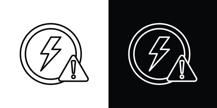 Electric Problem icon with Editable stroke. Pixel perfect.