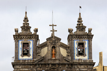 Church of Saint Ildefonso in Porto, Portugal. Historic Church of Saint Ildefonso in Porto, famous for its baroque architecture and azulejo tile facade in the heart of the old town.