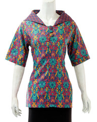 Beautiful blouse with patterns like weaving and calm colors combination. Fashion for women that is suitable to be worn during formal or casual events 