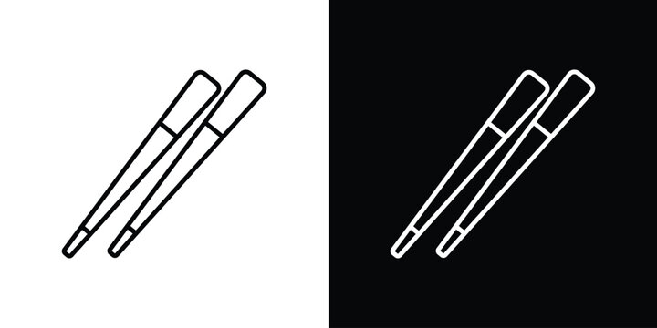 Chopsticks icon with Editable stroke. Pixel perfect.