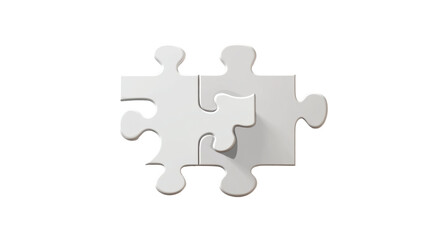 3D puzzle piece with smooth edges and interlocking design isolated on white background