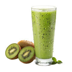 kiwi juice in a glass isolated