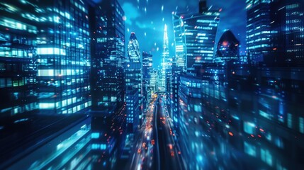 Cityscape night lights