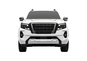 Sleek modern luxury suv front view on transparent background, PNG