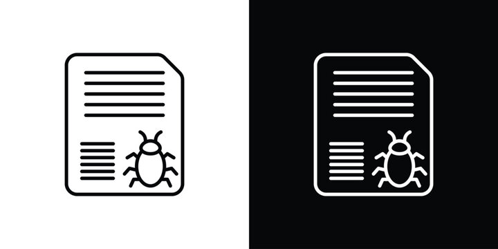 Bug report icon with Editable stroke. Pixel perfect.