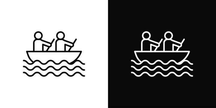 Boat race icon with Editable stroke. Pixel perfect.