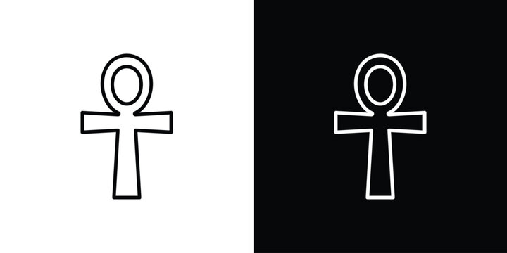 Ankh icon with Editable stroke. Pixel perfect.
