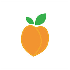 Minimalist Peach Fruit Logo Icon Design
