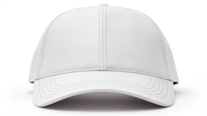 Fototapeta premium Generated title for White Baseball Cap with Clean Design and Adjustable Strap in High-Contrast Photography