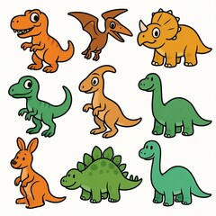 set of funny cartoon animals