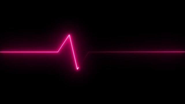 Abstract neon heartbeat signal icon animation background . Heart beat pulse. Heart beat pulse. Electrocardiogram show heart beat line.