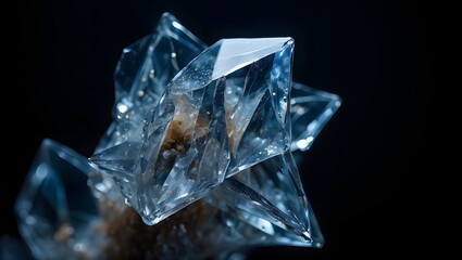 Explore the beauty of celestite crystal cluster mineral specimen on black background