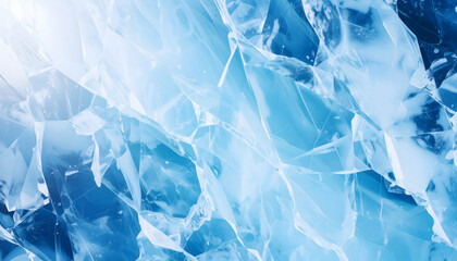 Obraz premium Abstract Blue Ice Texture Background: Winter Frozen Glacial Water