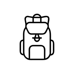 Minimalist outline icon of a tourist backpack