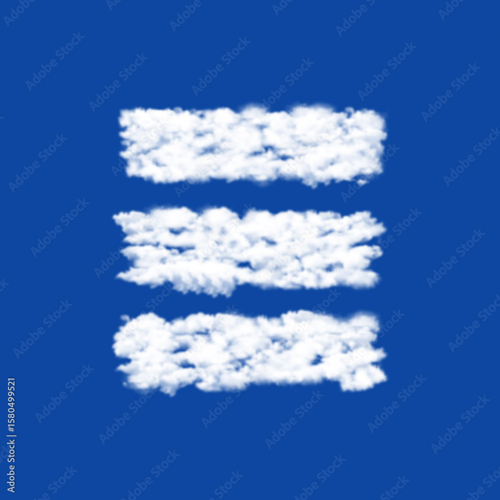Poster clouds in the shape of a identity symbol on a transparent background. a symbol consisting of clouds 
