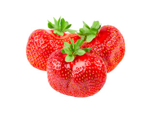 Strawberry fruit isolated on transparent background. PNG format