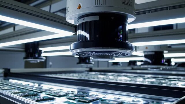 Advanced robotic technology streamlines semiconductor manufacturing in high-tech facility
