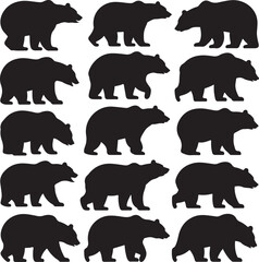 Walking Grizzly Bear Silhouette Vector Illustration

Roaring Wild Bear Black Silhouette Design

Standing Bear Silhouette in Forest Style

Angry Bear Head Silhouette Logo Vector

Black Bear Silhouette 