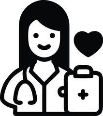 Business woman holding briefcase and heart cartoon vector illustration