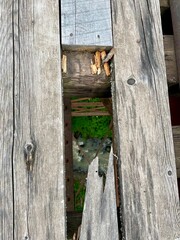 Abandoned soviet broken railway bridge in the mountains Georgia