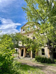 Naklejka premium Abandoned soviet house hospital in the mountains Georgia