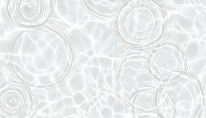Abstract Water Ripple Texture: Grey and White Circles Pattern
