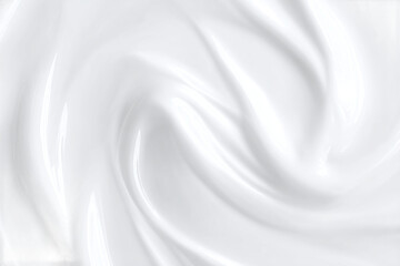 Fototapeta premium White cosmetic cream swirl texture isolated on white transparent background.