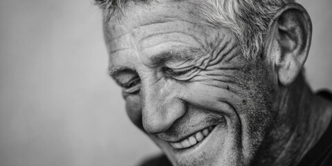 Obraz premium Close-Up Portrait of a Smiling Elderly Man