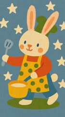 Cute bunny chef illustration
