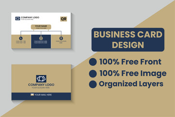 Fototapeta premium Professional Business Card vector illustration. Visiting Card organized layout & print design.