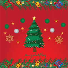 christmas card with christmas tree