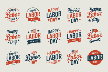 Labor Day Celebration: A vibrant collection of labor day logos and graphics, celebrating the achievements of workers in the United States and around the world.