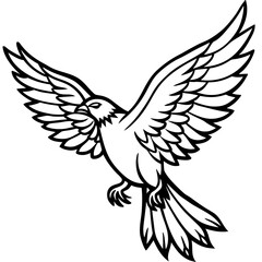 Obraz premium Majestic eagle in mid flight with wings spread wide silhouette