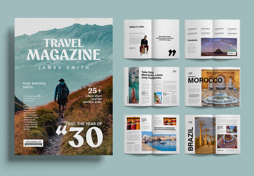 Travel Magazine Template Layout